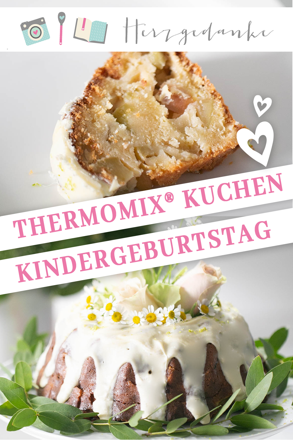 Fruchtiger Thermomix® Kindergeburtstag Kuchen: Apfel-Rhabarber-Gugelhupf