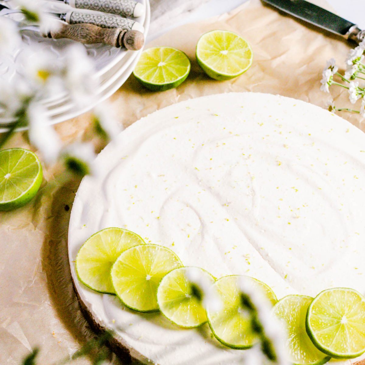 Key Lime Pie einfach und lecker mit knusprigem Keksboden